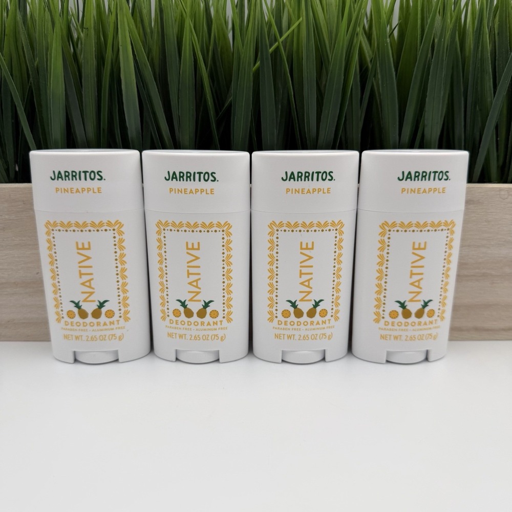 (4) Native Deodorant Jarritos Pineapple Scent 2.65‎ Oz Sticks Aluminum Free
